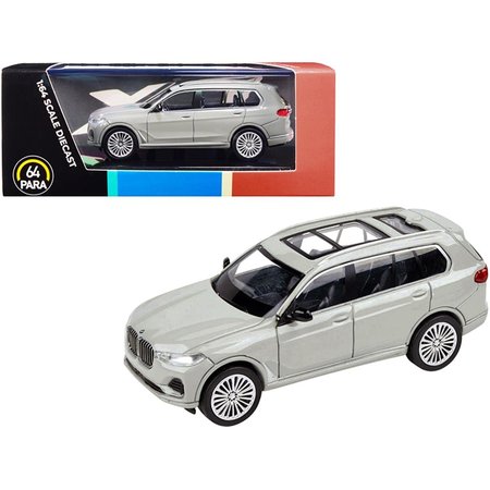 PARAGON 3 in. 1-64 Scale Nardo BMW X7 Diecast Model Car with Sunroof, Gray PA-55195